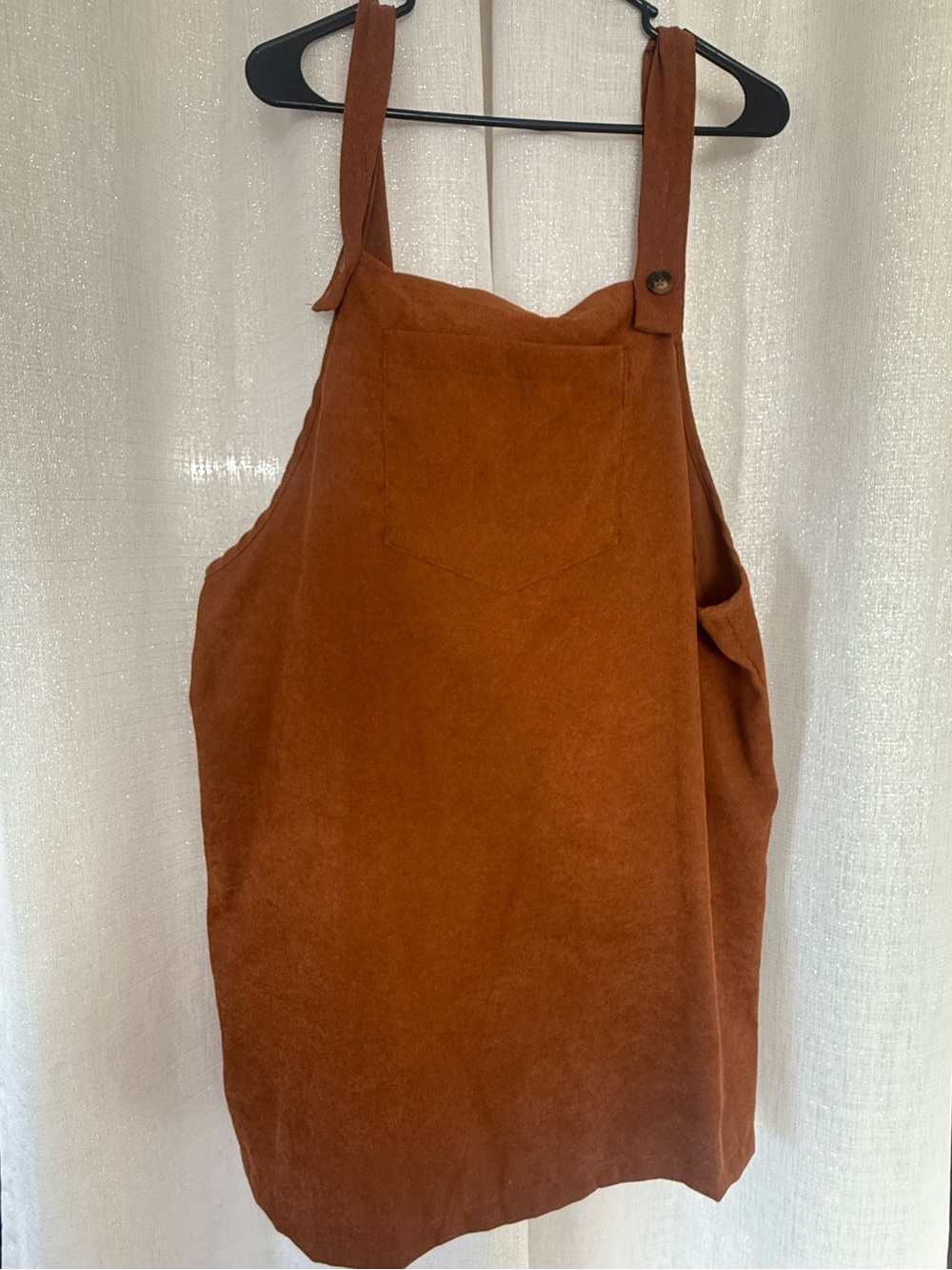 SHEIN Privé Plus Size Brown Corduroy Overall Dress